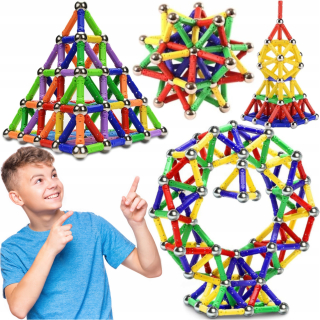 MAGNETICKÉ BLOKY VEĽKÝ STAVEBNÝ A VZDELÁVACÍ SET 250 ks